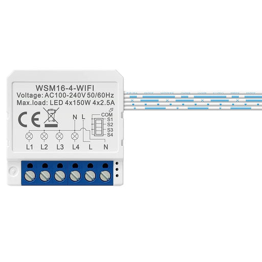 AVTTO WSM16 4-Gang Smart WiFi Switch APP Voice Control Dual Way Controller DIY Light Switch Module - 2