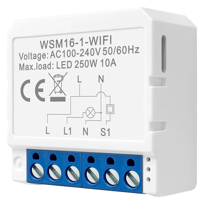 AVTTO WSM16 1-Gang Dual Way Control Smart WiFi Switch APP Voice Control DIY Light Switch Module - 1