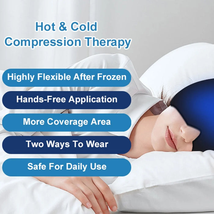 H08187 Single Side Medical Grade Gel Headache Migraine Relief Hat Cold Compress Therapy Cap (ST) - Black - 2