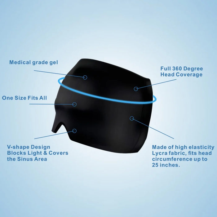 H08187 Single Side Medical Grade Gel Headache Migraine Relief Hat Cold Compress Therapy Cap (ST) - Black - 6