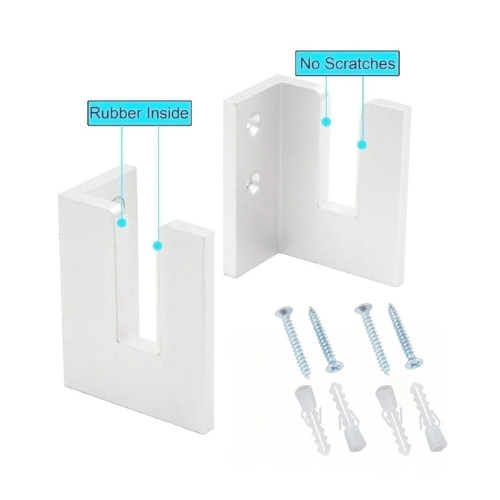YX002 One Pair Home Longboard Wall Hanger Skateboard Storage Mount Rack Organizer Display Holder - White - 2