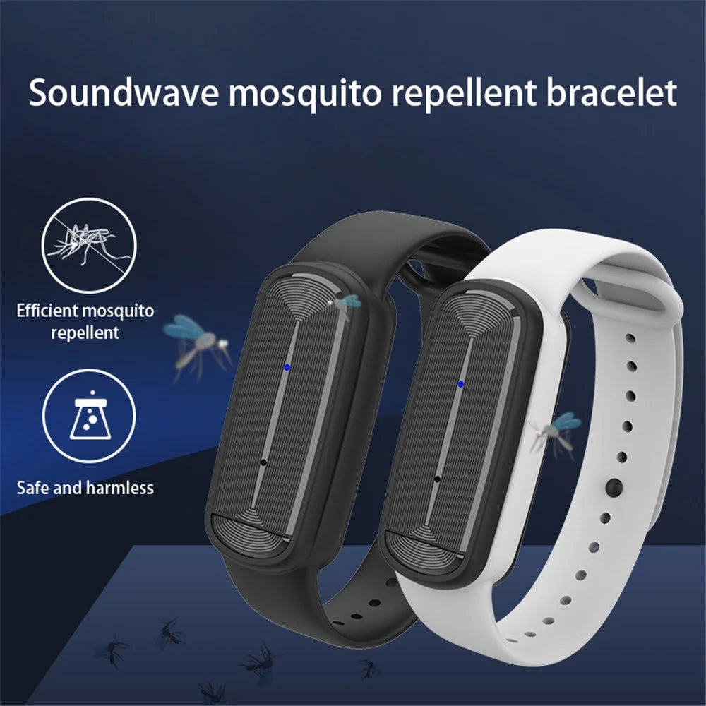 M90 Electronic Ultrasonic Mosquito Repellent Bracelet Outdoor Anti-Mosquito Pest Control Wristband - Black - 5