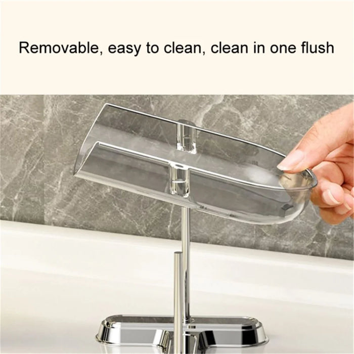 Single Layer Draining Soap Dish Soap Holder Tray Electroplating Storage Shelf Bathroom Supplies - Creamy White - 4