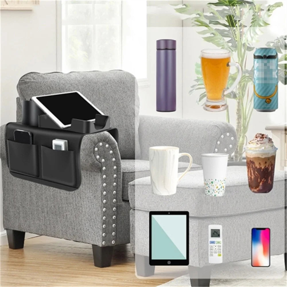 53*32cm Sofa Armrest Tray Silicone Cup Holder Chair Couch Recliner Remote Control Cellphone Organizer - 6