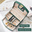 Dual Layer Jewelry Box Organizer Earring Rings Storage Display PU Leather Case, 20x16x10cm - Blackish Green - 2