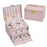 Three Layers Jewelry Box PU Leather Necklace Earring Rings Storage Case with Lock, 17x14x13cm - Pink - 1