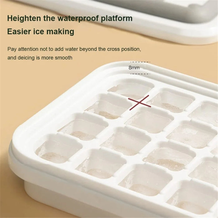 Double Layer Ice Cube Maker Mold Box Kitchen Press Ice Tray with Lid  (BPA Free, No FDA Certificate) - Pink - 6