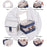 PU Leather Portable Travel Jewelry Storage Box Double Layer Ring Earrings Organizer Case with Mirror - Dark Blue - 3