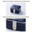 PU Leather Portable Travel Jewelry Storage Box Double Layer Ring Earrings Organizer Case with Mirror - Dark Blue - 4