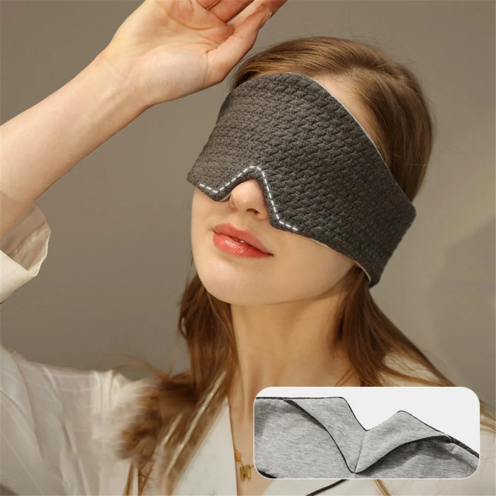 GOLOVEJOY YZ10 Widen Shading Eye Mask Neck Pillow Cotton Breathable Nap Rest Blindfold - Black - 6
