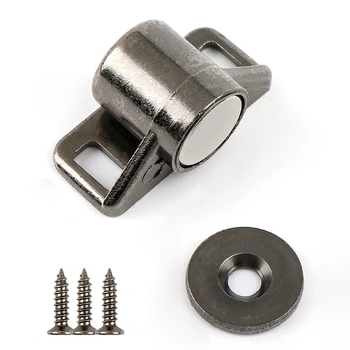 Magnet Cabinet Door Catch Zinc Alloy Furniture Door Stopper Hardware with Neodymium Magnet Cabinet Latch for Kitchen Cupboard - Black - 1