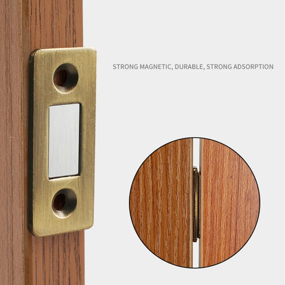 2Pcs / Set Magnetic Door Catch Stainless Steel Drawer Magnet Catch Kitchen Cabinet Closer with Adhesive - Black - 5
