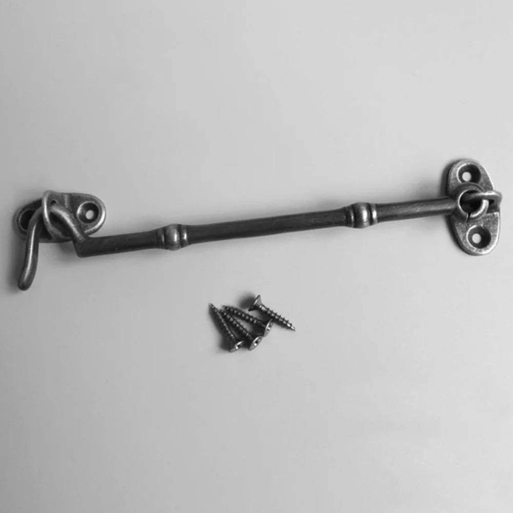 10.5cm Retro Brass Windproof Eye Bolt Hasp Hook Window Cabinet Door Stay Catch - Brass Color - 5
