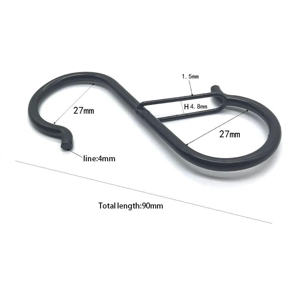 5Pcs / Set Iron Spring S-Shaped Hook Bags Clothes Hanger Hanging Hook for Pots, Pans, Plants - 4