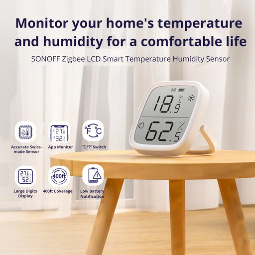 SONOFF SNZB-02D ZigBee 3.0 Sensor LCD Screen Smart Temperature Humidity Sensor Works for Alexa Google Home - 2