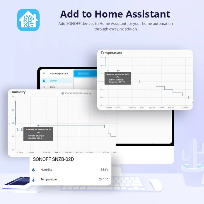 SONOFF SNZB-02D ZigBee 3.0 Sensor LCD Screen Smart Temperature Humidity Sensor Works for Alexa Google Home - 4