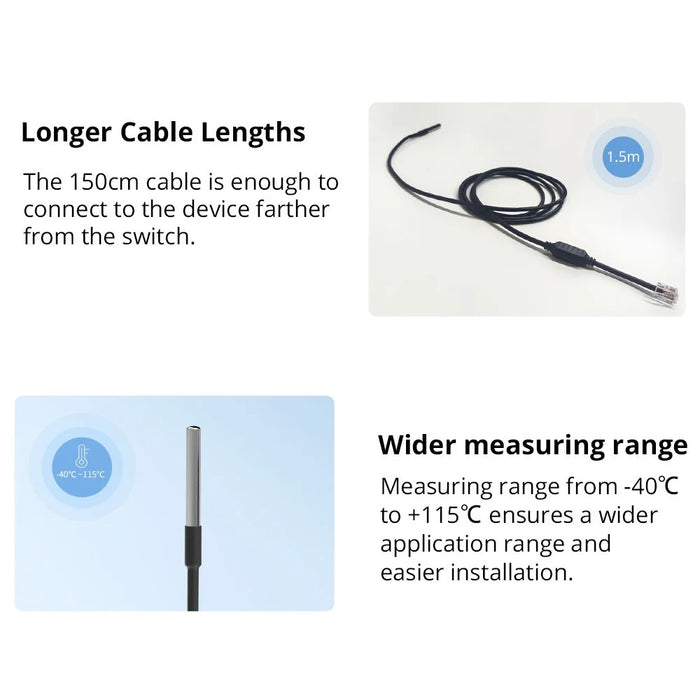 SONOFF WTS01 Waterproof Temperature Sensor Stainless Steel Probe Temperature Sensor - 3