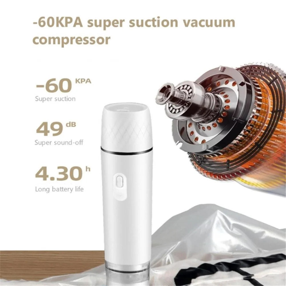 Portable Food Vacuum Sealer USB Rechargeable Handheld Wireless Food Vacuum Sealer, 800mAh - White - 2