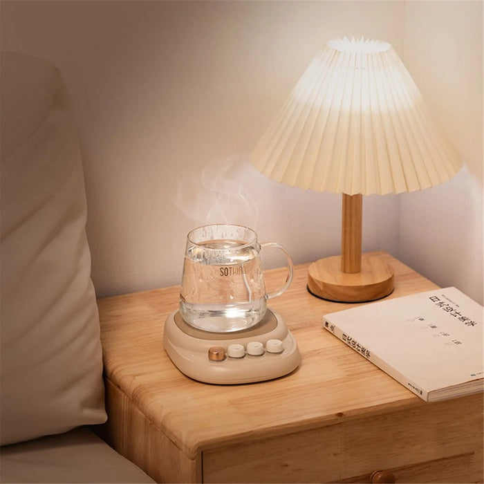 SOTHING Electric Coffee Mug Warmer Constant Temperature Milk Tea Heating Coaster with Glass Cup, EU Plug - 4