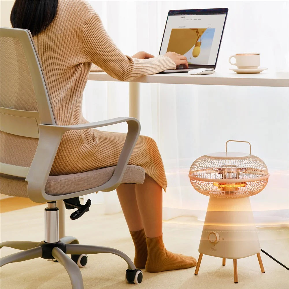 SOTHING Electric Heater 1000W HDPE Carbon Tube Heating Tilt Protection Home Office Warmer, EU Plug - 3