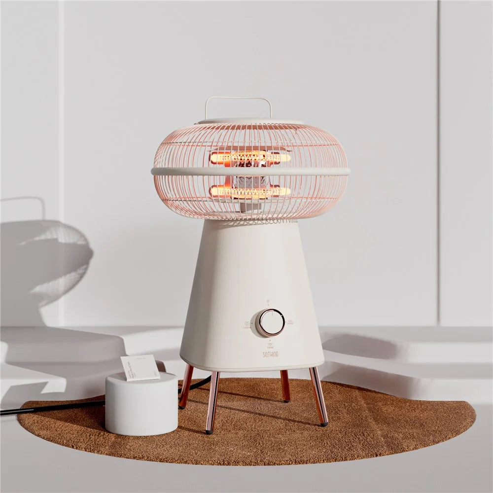 SOTHING Electric Heater 1000W HDPE Carbon Tube Heating Tilt Protection Home Office Warmer, EU Plug - 6