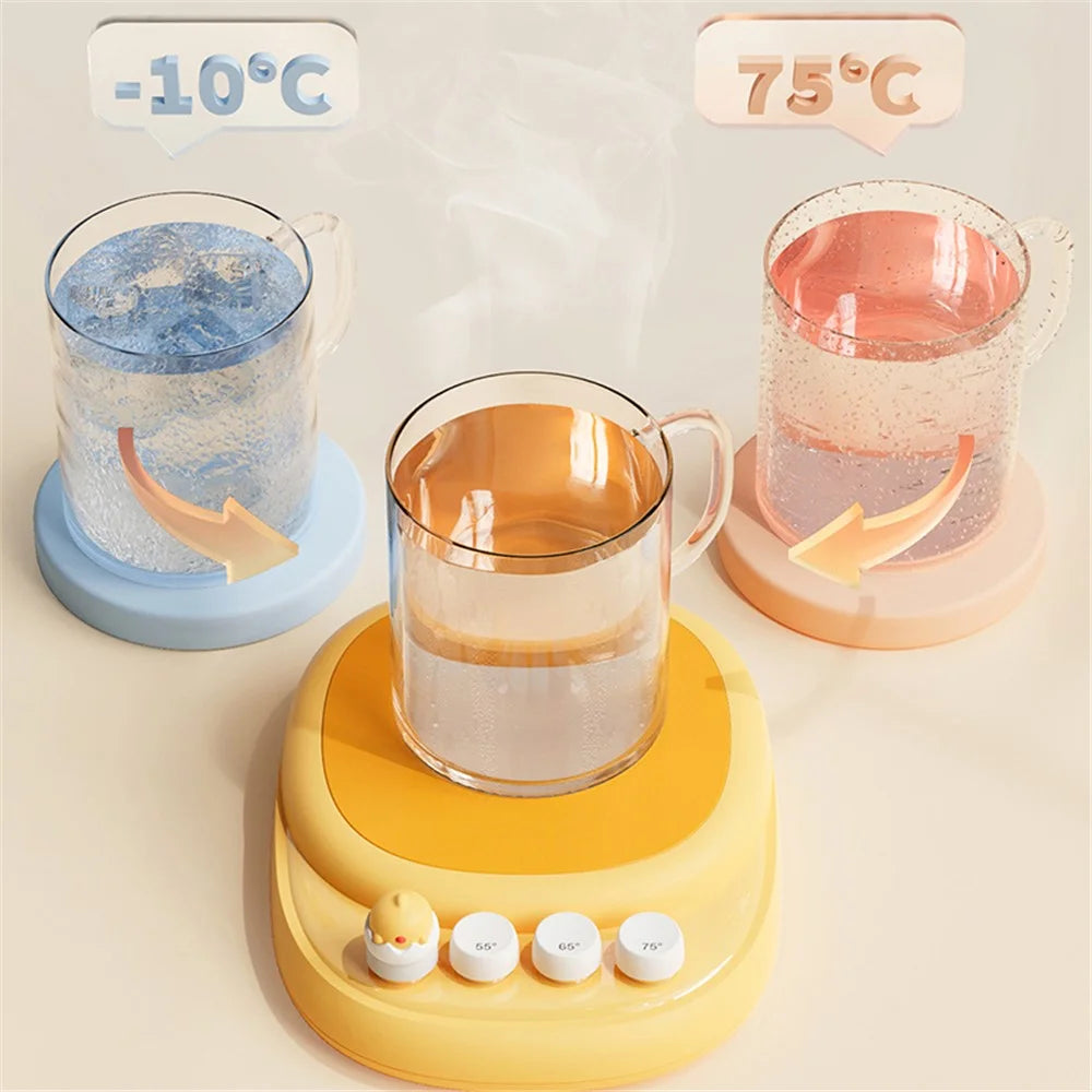 SOTHING Thermostatic Coaster 3 Temperature Adjustments PTC Heating Coffee Milk Warmer Coaster, EU Plug - Dual Core - 4