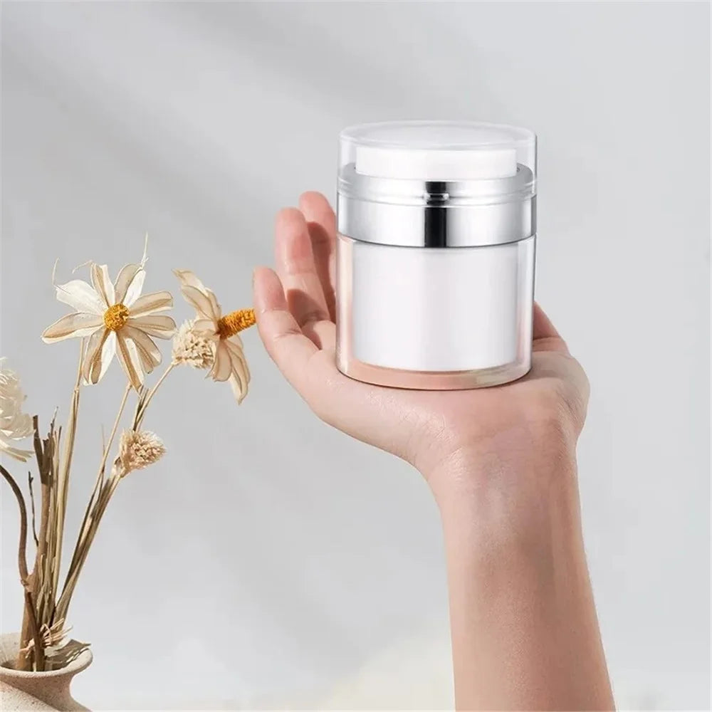 30ML Vacuum Cream Storage Bottle Lotion Dispenser Mini Makeup Airless Pump Cream Jar Container (Dual-Layer) - 6