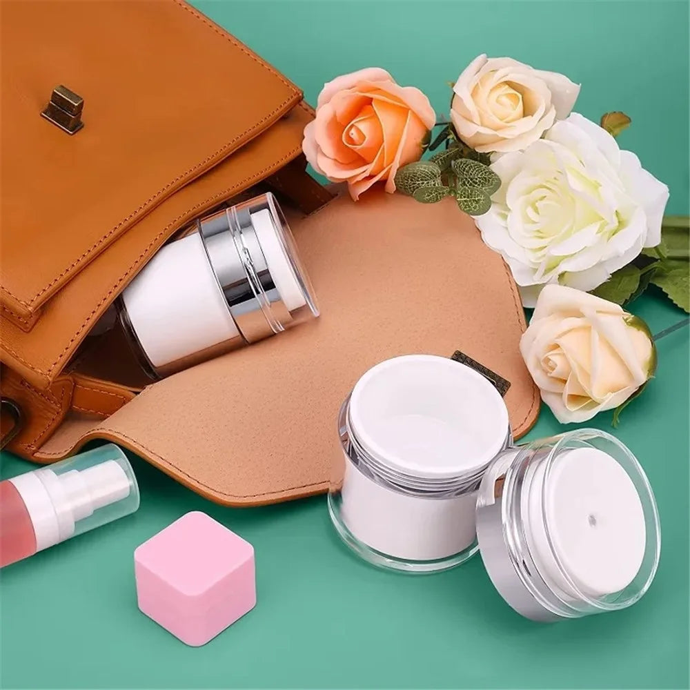 30ML Vacuum Cream Storage Bottle Lotion Dispenser Mini Makeup Airless Pump Cream Jar Container (Dual-Layer) - 7