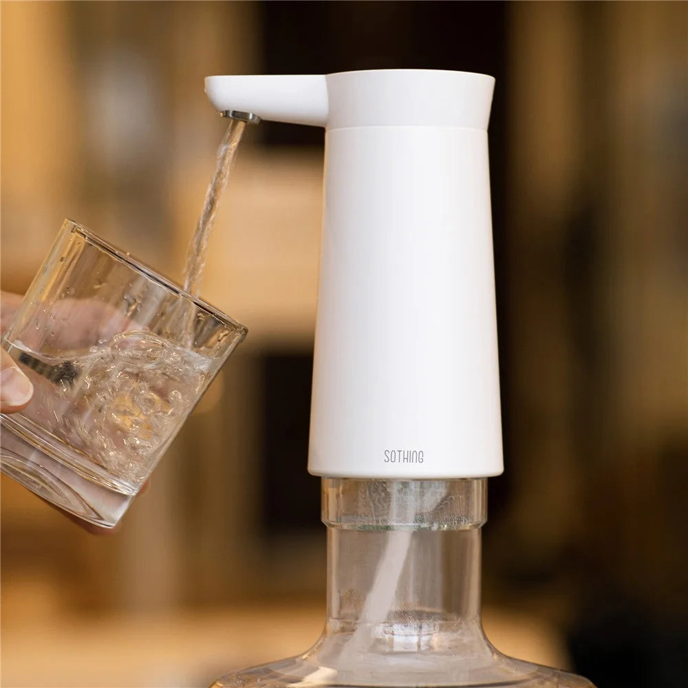 SOTHING Electric Water Dispenser One-button Control Automatic Drinking Water Bottle Pump (BPA Free, No FDA Certification) - White - 4