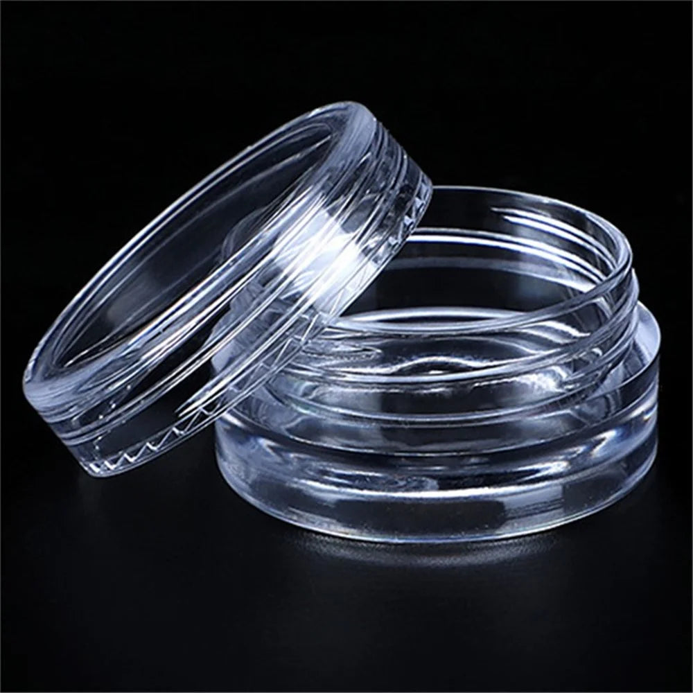 10Pcs / Set 10g Empty Refillable Cosmetic Container Plastic Round Sample Jars - Transparent Purple - 5