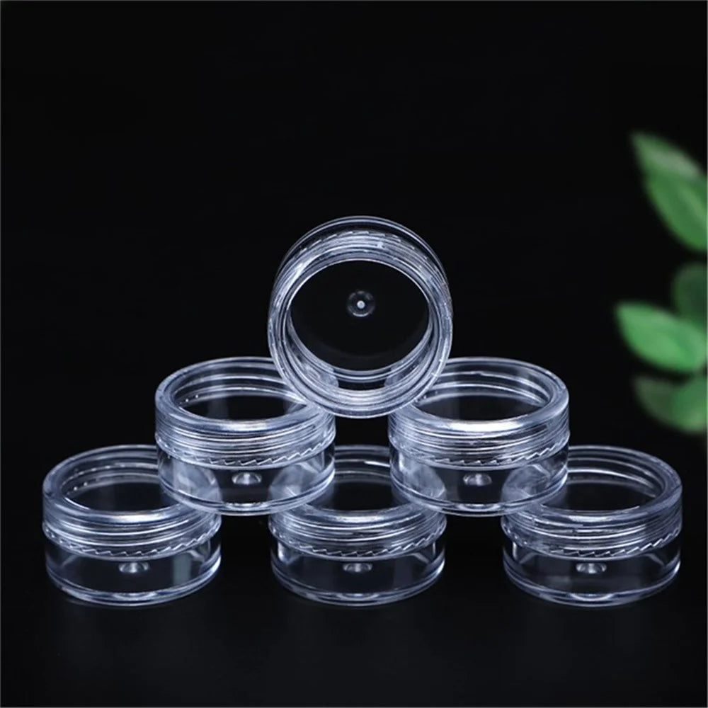 10Pcs / Set 5g Refillable Cosmetic Jars Face Cream Lip Balm Empty Plastic Container Bottles - Transparent Purple - 7