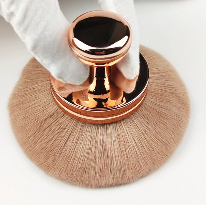 Multifunctional Pressed Powder Makeup Brush Electroplated Handle Cosmetic Brush - 2