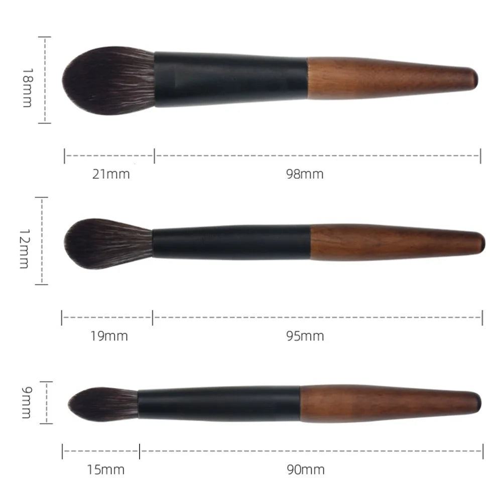 12Pcs Portable Makeup Brush Set Mini Cosmetic Brush Kit for Foundation Powder Lipstick Highlight Eyeshadow - Style A - 5