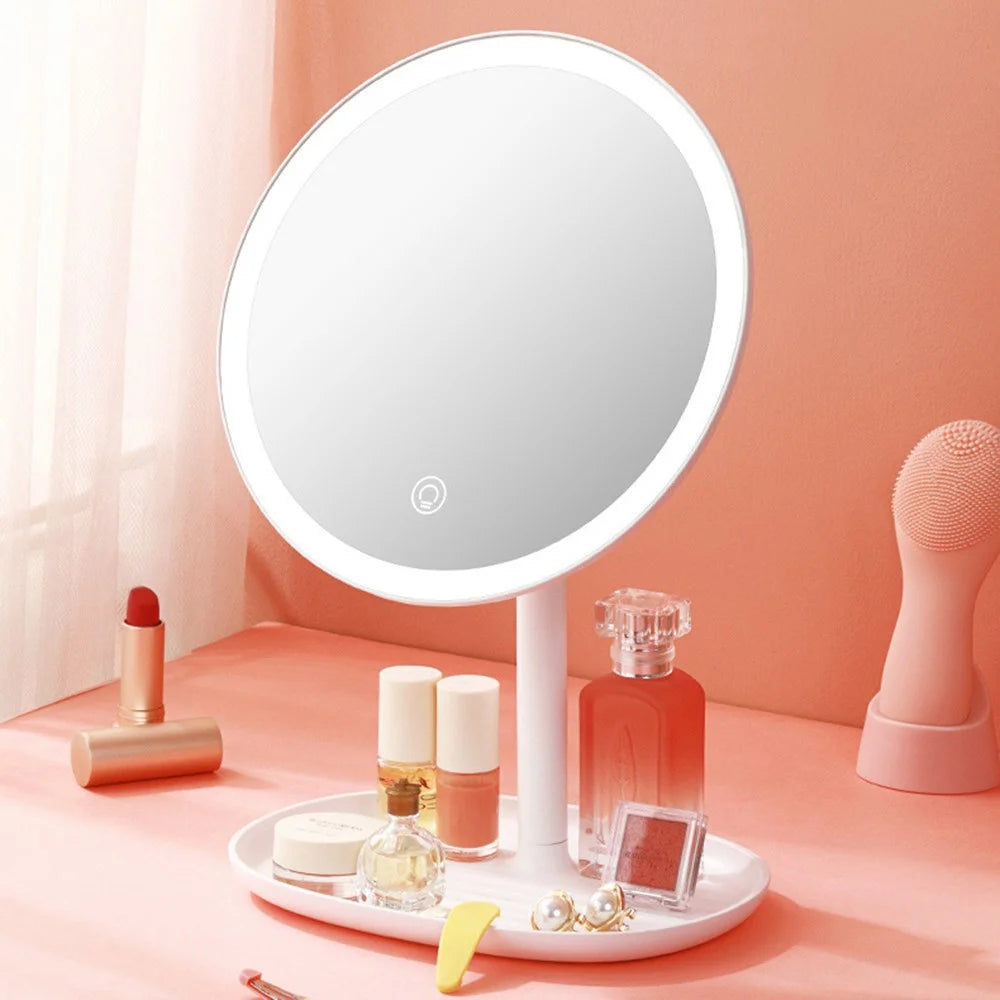 XIAOMIYOUPIN JORDAN&JUDY NV543 8-inch HD Makeup Mirror Desktop LED Fill Light Beauty Mirror with 3-Color Dimming - White - 2
