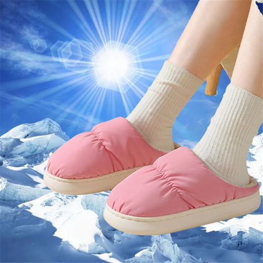 1 Pair Electric USB Heating Slippers Foot Warmer Winter Warm Slippers Shoes - Pink - 2