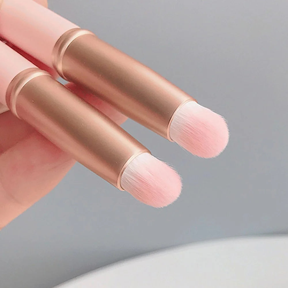 Mini Szie Soft Fiber Lip Brush Lipstick Applicator Smudge Brush Reusable Lip Makeup Tool - Pink - 6