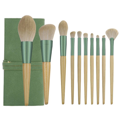 10Pcs / Set Makeup Brushes Synthetic Bristle Brushes with Storage Bag for Eyeshadow Concealer - 1