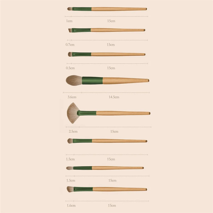 10Pcs / Set Makeup Brushes Synthetic Bristle Brushes with Storage Bag for Eyeshadow Concealer - 7