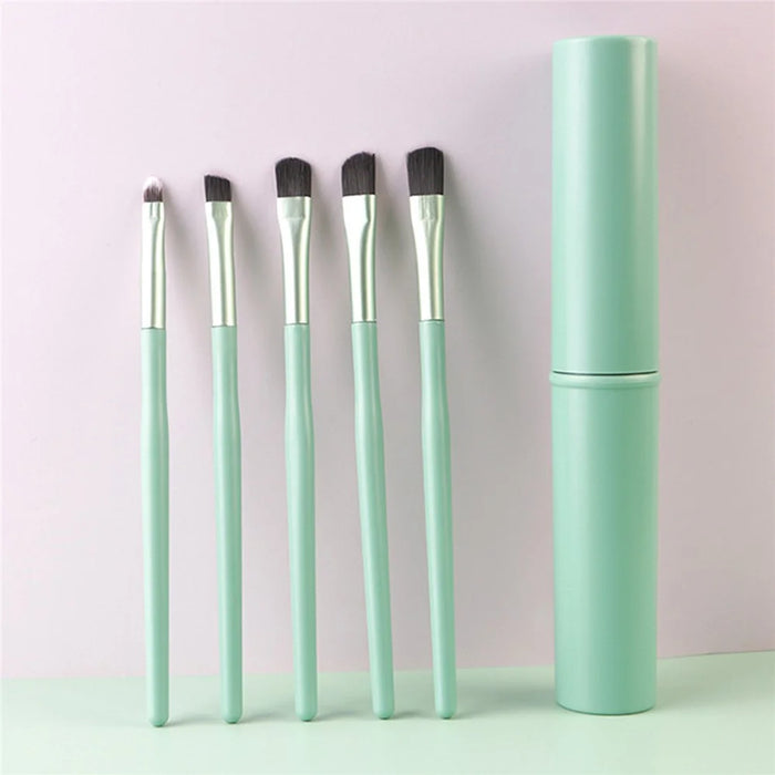5Pcs / Set Makeup Brush Eye Shadow Eyebrow Lip Brush Nose Shadow Brush Facial Makeup Brushes - Green - 2