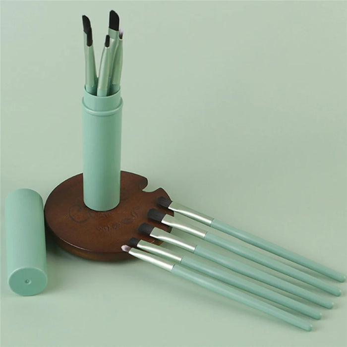 5Pcs / Set Makeup Brush Eye Shadow Eyebrow Lip Brush Nose Shadow Brush Facial Makeup Brushes - Green - 3