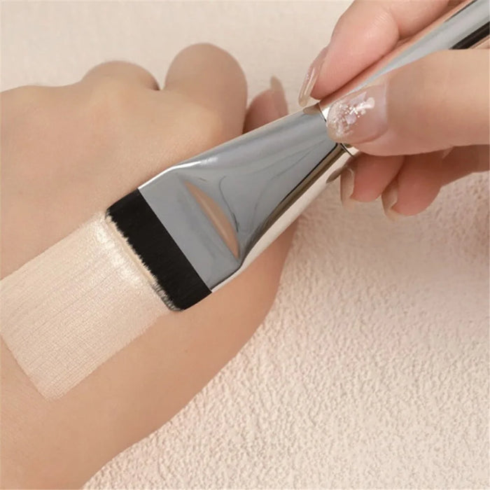 Copper Handle Soft Fiber Concealer Brush Flat Top Under Eye Concealer Brush Makeup Tool for Foundation Blending - 3