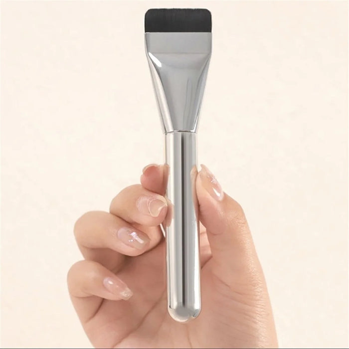 Copper Handle Soft Fiber Concealer Brush Flat Top Under Eye Concealer Brush Makeup Tool for Foundation Blending - 4