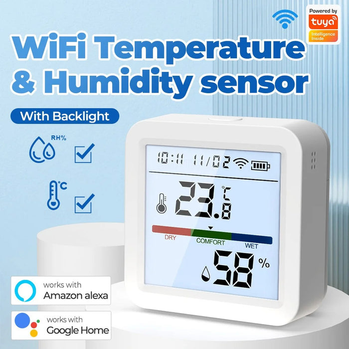 Tuya Smart WiFi Bluetooth-compatible Dual Mode Temperature and Humidity Meter Home Battery Operate Temperature-Humidity Tester - 2