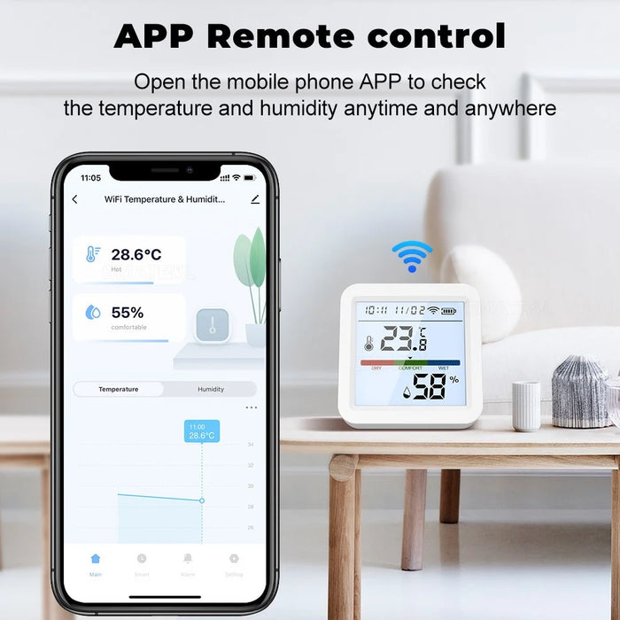 Tuya Smart WiFi Bluetooth-compatible Dual Mode Temperature and Humidity Meter Home Battery Operate Temperature-Humidity Tester - 3