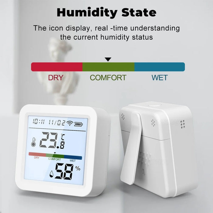 Tuya Smart WiFi Bluetooth-compatible Dual Mode Temperature and Humidity Meter Home Battery Operate Temperature-Humidity Tester - 4