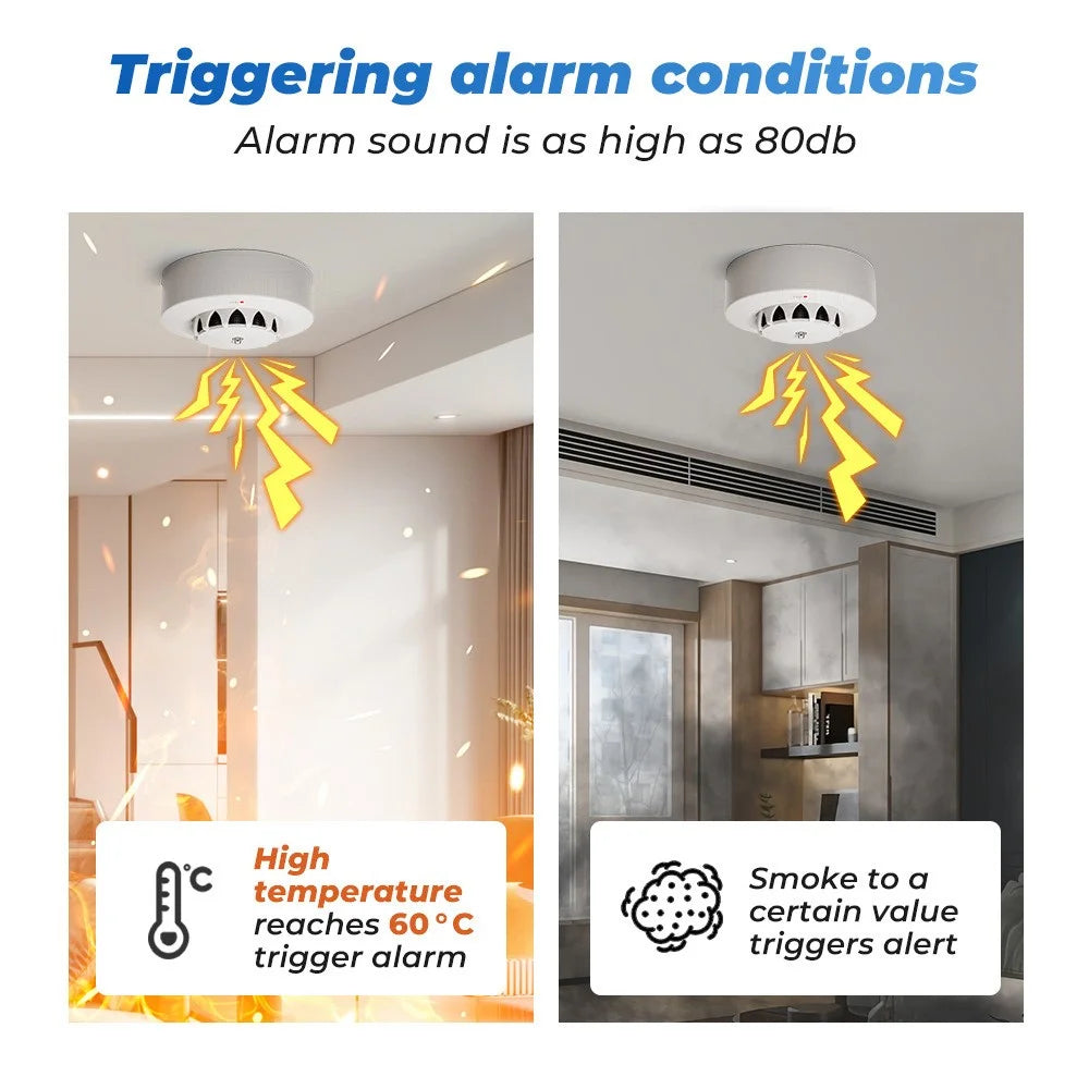 228WT-W 2-in-1 WiFi Smoke Detector with Temperature & Humidity Sensor Support Sound Alarm / Voice Control - 7