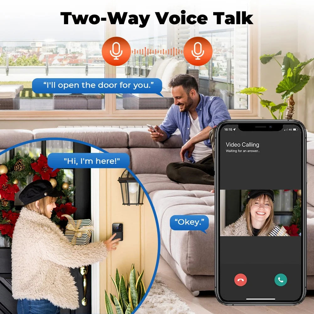 ML005 Tuya Wireless Smart WiFi Doorbell HD Camera USB Home Phone Remote Video Intercom Monitor - 3