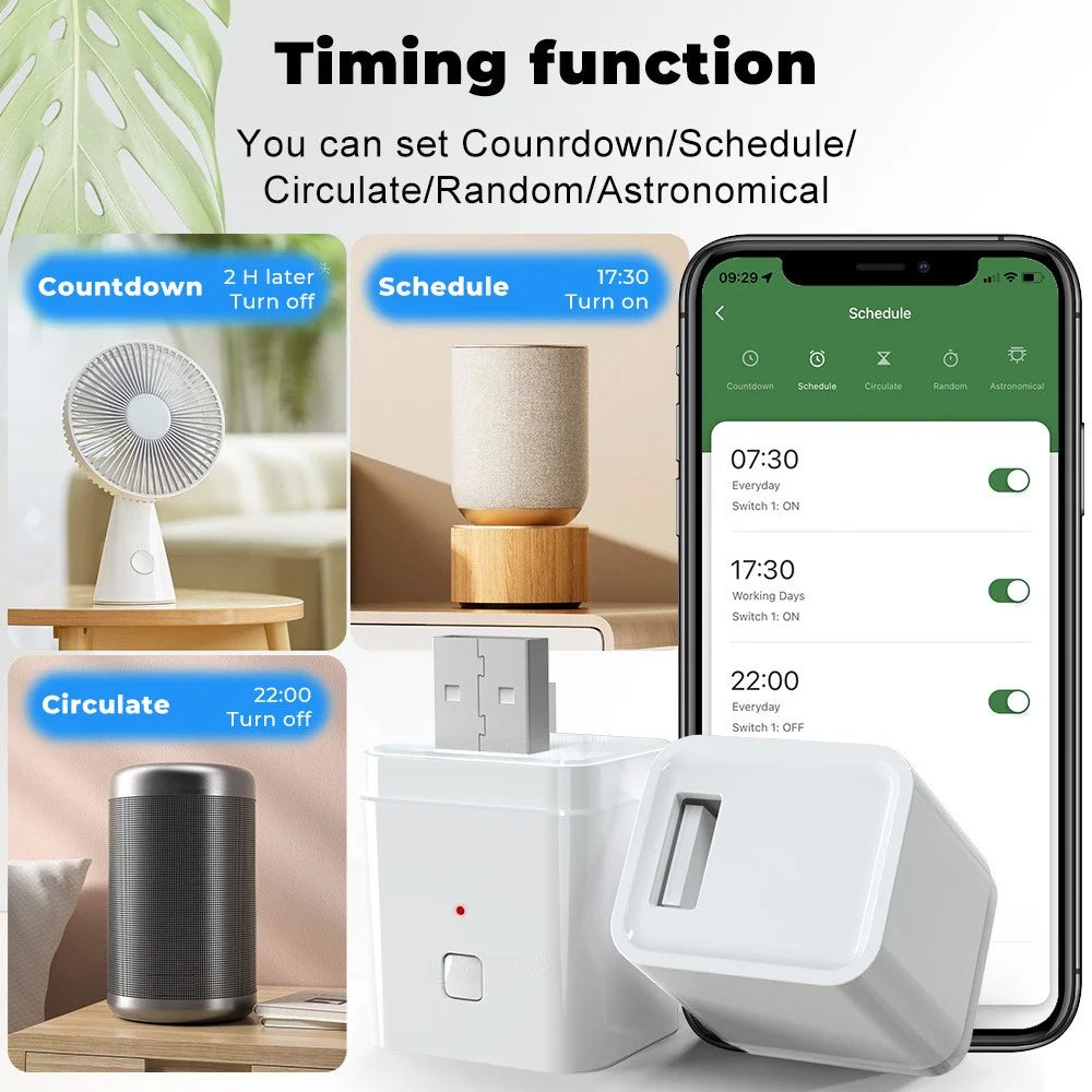CZ068-W Tuya Smart USB Adapter Portable WiFi / Bluetooth-compatible Dual Mode Smart Adapter Support APP Control - 5