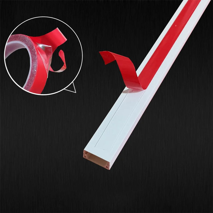 25Pcs PVC Trunking Cable Raceway Self-Adhesive Wire Hider Cord Cover - 100x2.4x1.4cm - 2