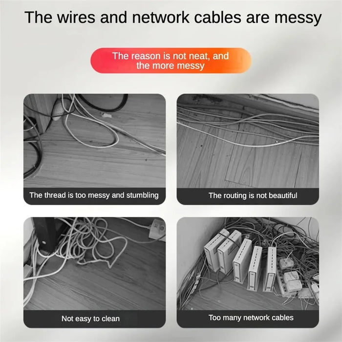 25Pcs PVC Trunking Cable Raceway Self-Adhesive Wire Hider Cord Cover - 100x2.4x1.4cm - 5